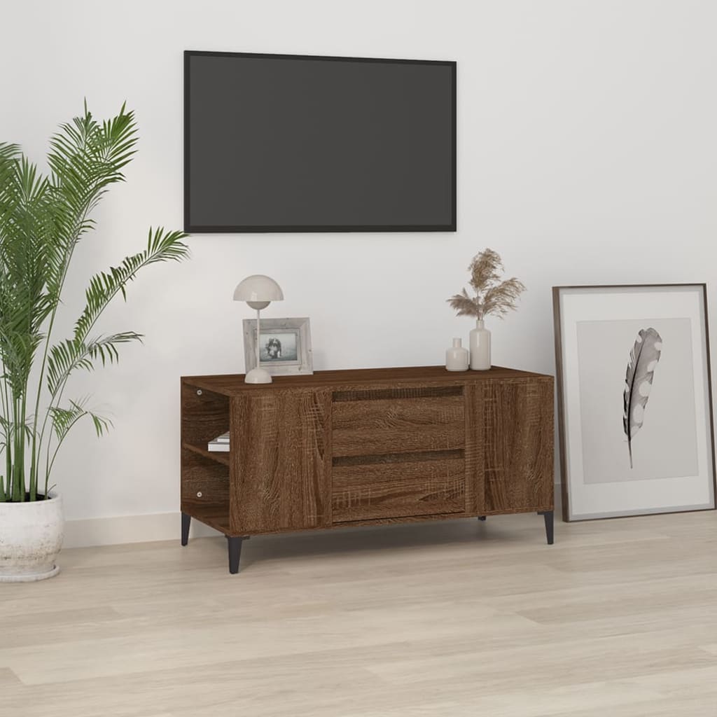 TV ormarić smeđi hrasta 102x44,5x50 cm konstruirano drvo