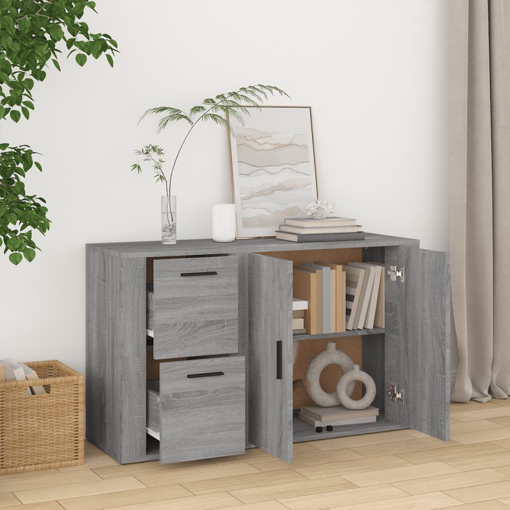 Komoda sivog hrasta sonome 100x33x59,5 cm od konstruiranog drva