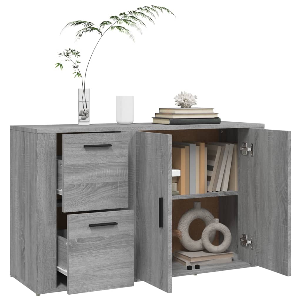 Komoda sivog hrasta sonome 100x33x59,5 cm od konstruiranog drva