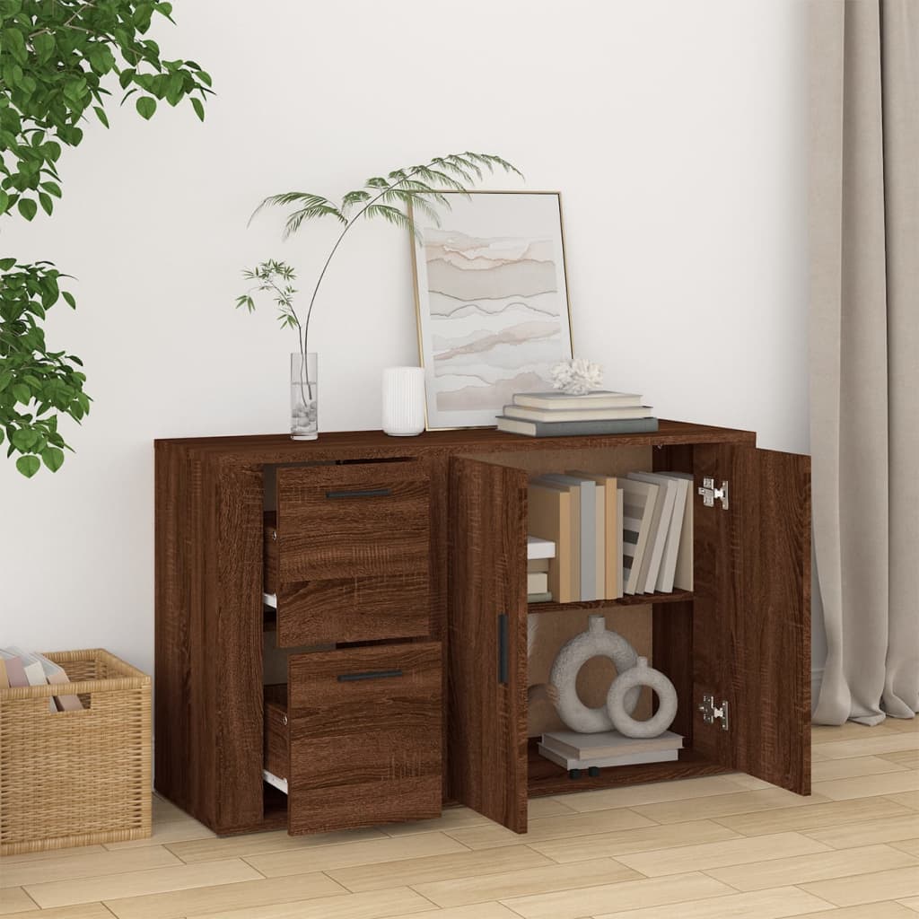 Komoda boja Smeđi hrasta 100x33x59,5 cm od konstruiranog drva