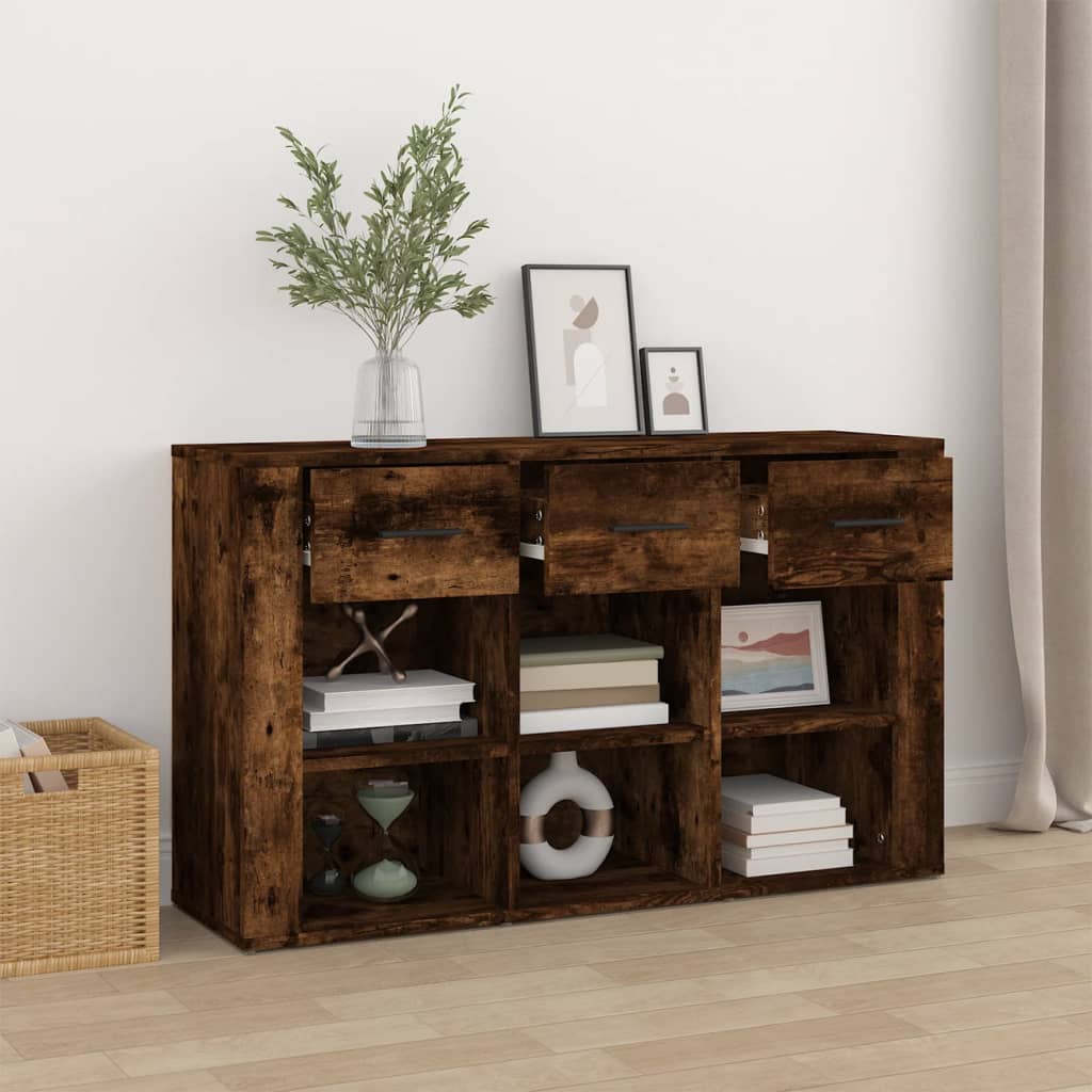 Komoda boja dimljenog hrasta 100x30x59,5 cm konstruirano drvo