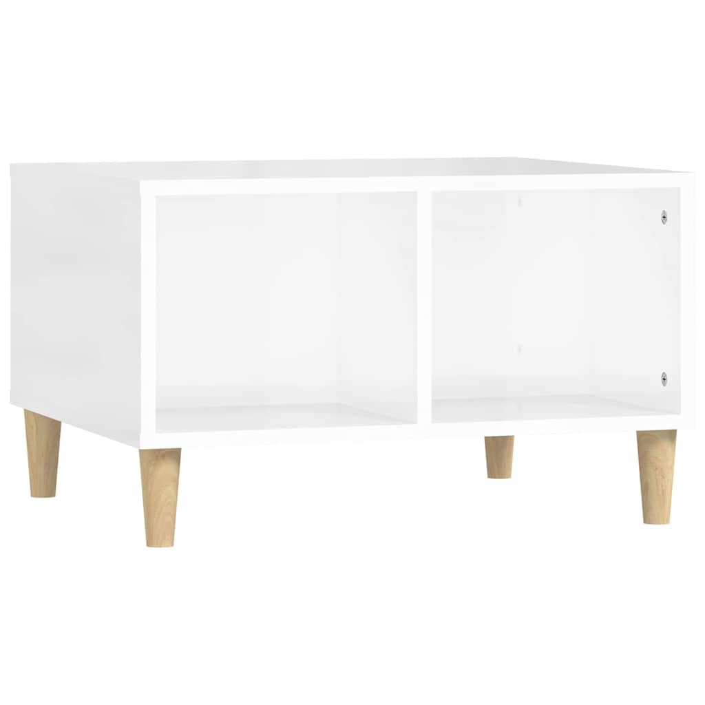 Stolić za kavu sjajni bijeli 60x50x36,5 cm konstruirano drvo