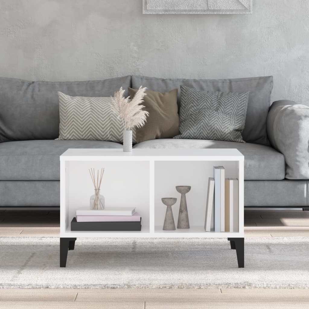 Stolić za kavu bijeli 60 x 50 x 36,5 cm od konstruiranog drva