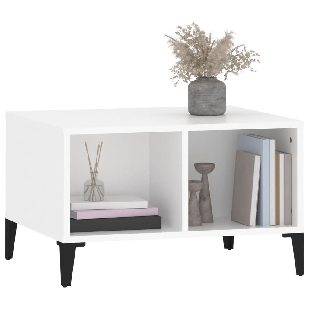 Stolić za kavu bijeli 60 x 50 x 36,5 cm od konstruiranog drva
