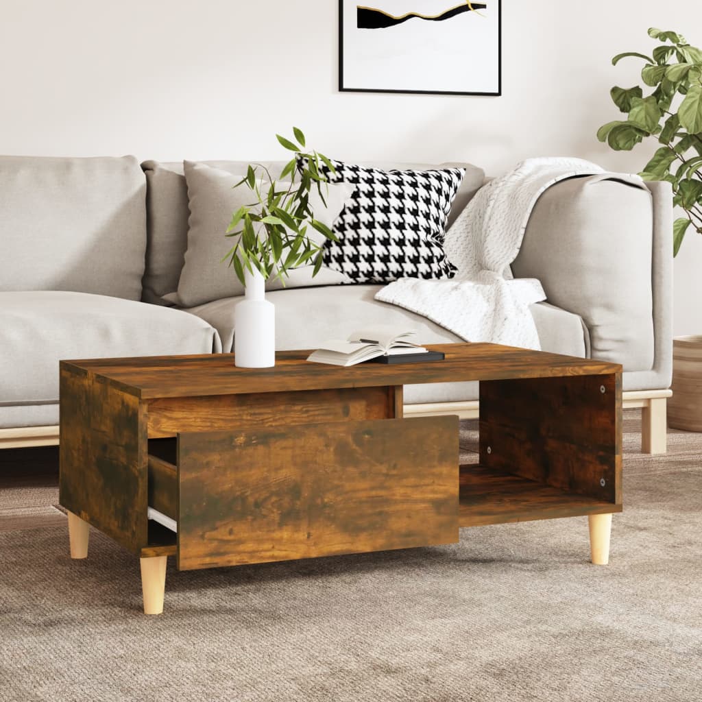 Stolić za kavu boja hrasta 90x50x36,5 cm konstruirano drvo