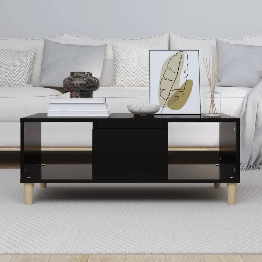 Stolić za kavu crni 90 x 50 x 36,5 cm od konstruiranog drva