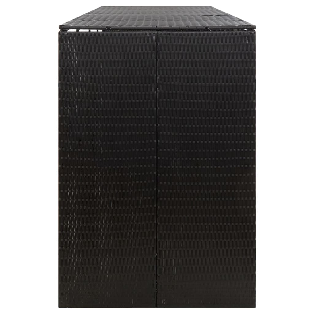 Spremište za 4 kante za smeće crno 274 x 80 x 117 cm poliratan