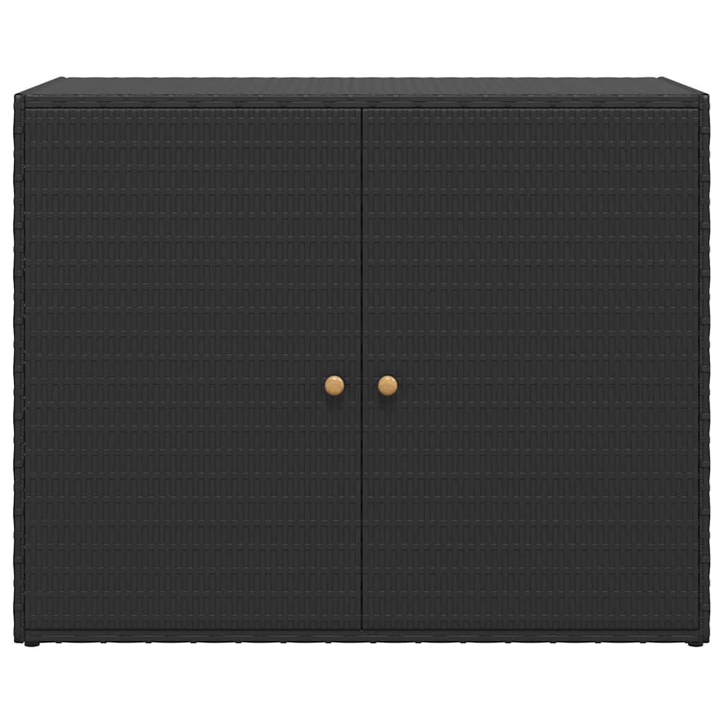 Vrtni ormarić za pohranu crni 100x55,5x80 cm poli ratan