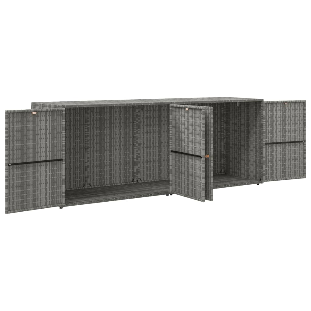 Vrtni ormarić za pohranu sivi 198x55,5x80 cm od poliratana