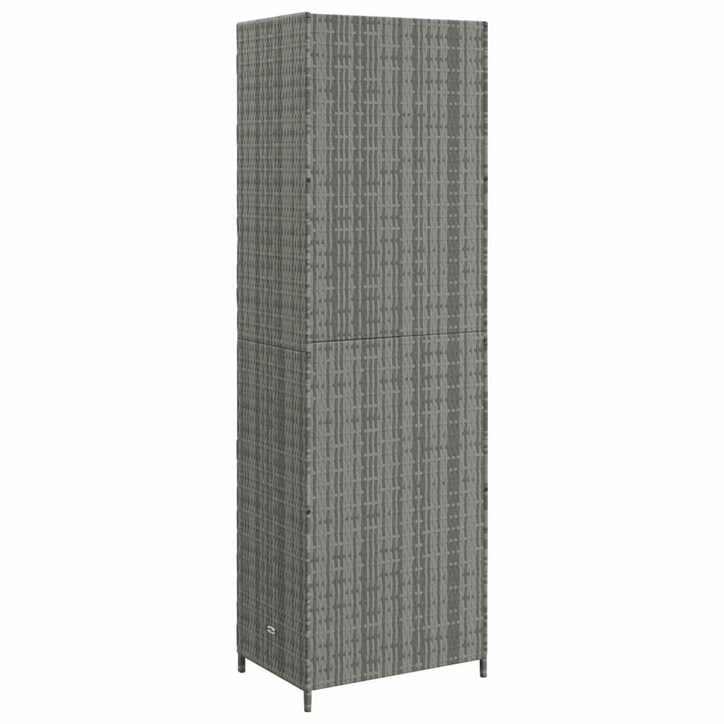 Vrtni ormarić za pohranu sivi 59 x 40 x 180 cm od poliratana