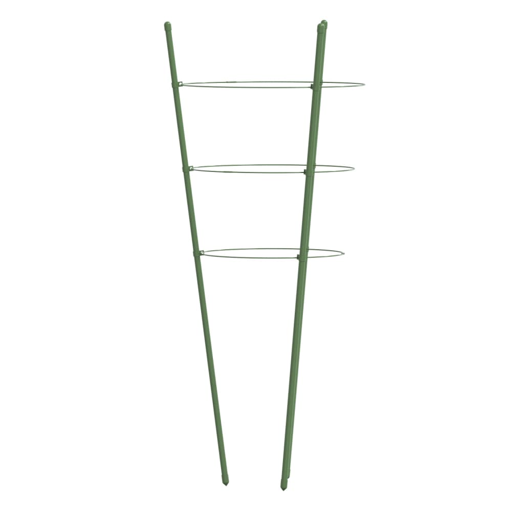 Kolci za vrtne biljke s 3 prstena 5 kom zeleni 45 cm čelični