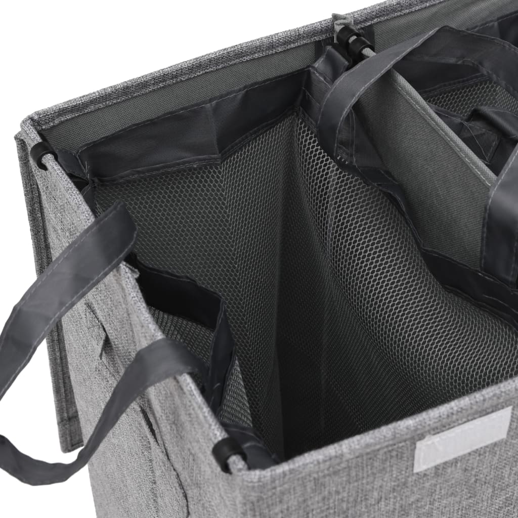 Sklopiva košara za rublje siva 51x34,5x59,5 cm umjetno platno