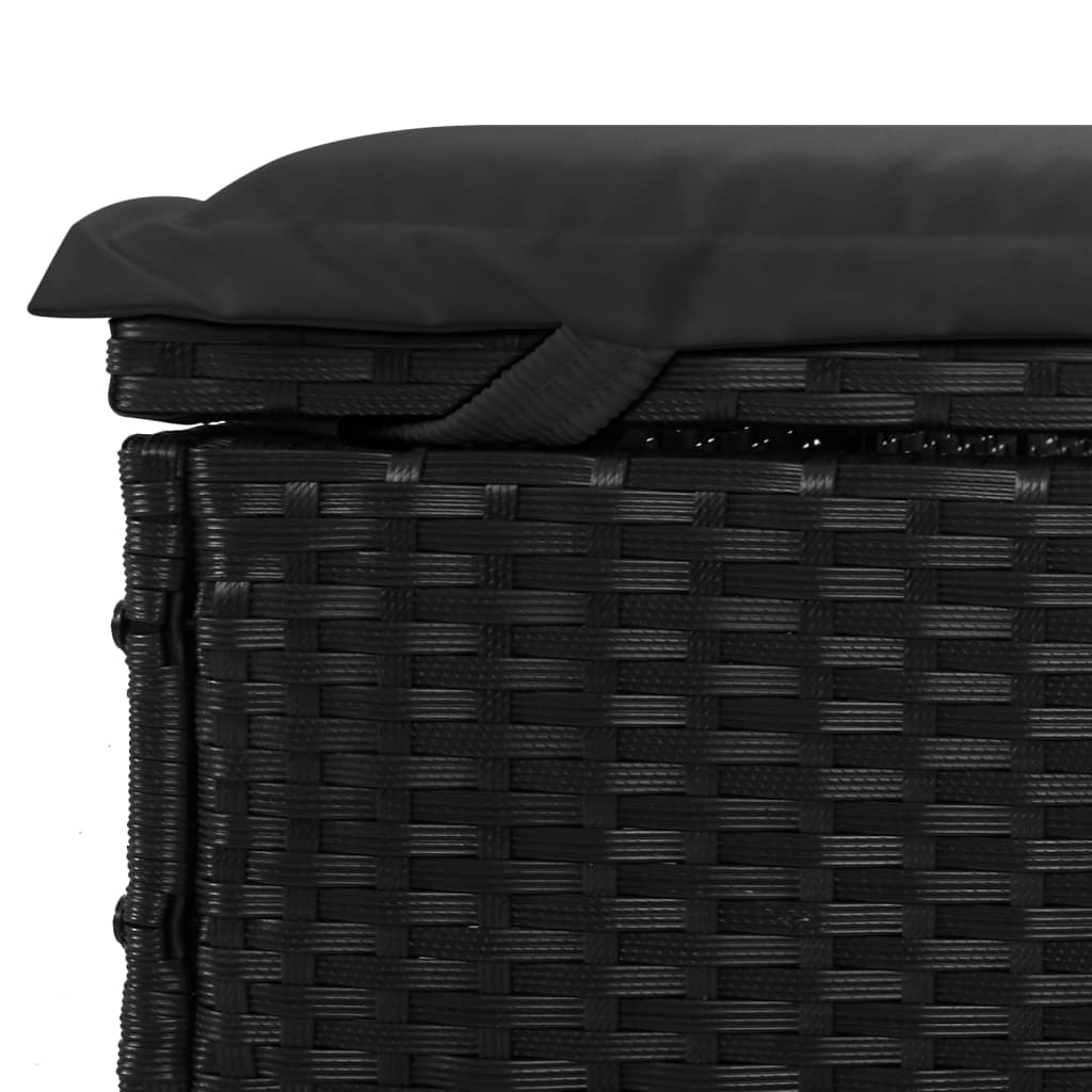 Ležaj za sunčanje za 2 osobe crni 213 x 118 x 97 cm poliratan