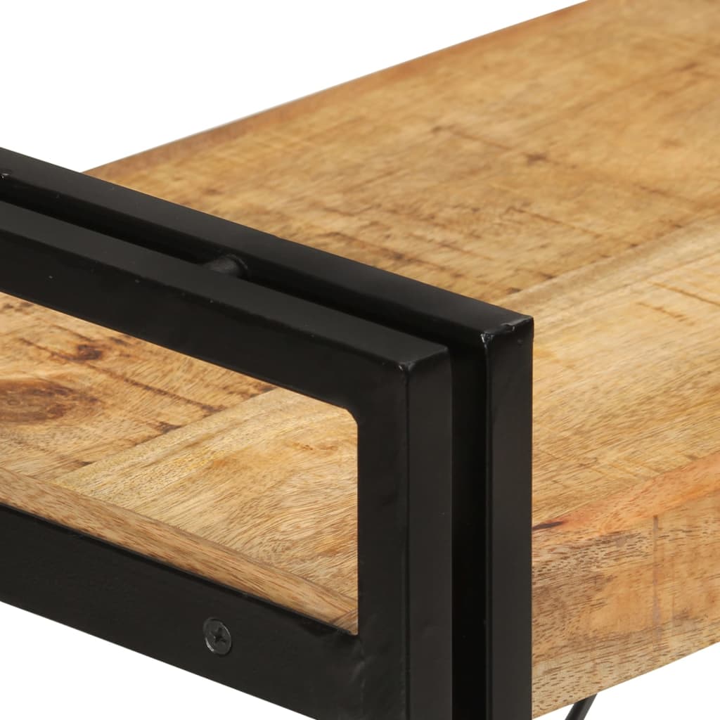 Regal za knjige s 3 razine 77x30x80 cm od drva manga i željeza