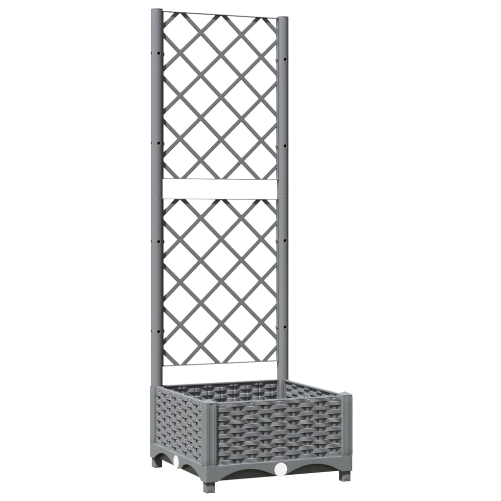 Vrtna sadilica s rešetkom svjetlosiva 40 x 40 x 121,5 cm PP