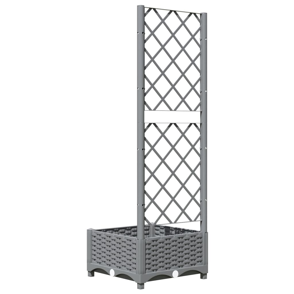 Vrtna sadilica s rešetkom svjetlosiva 40 x 40 x 121,5 cm PP