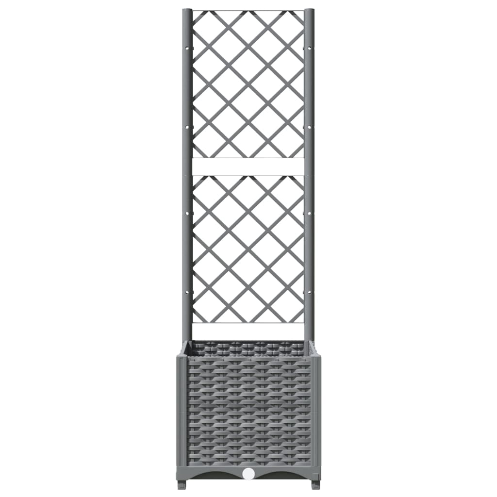 Vrtna sadilica s rešetkom svjetlosiva 40 x 40 x 136 cm PP