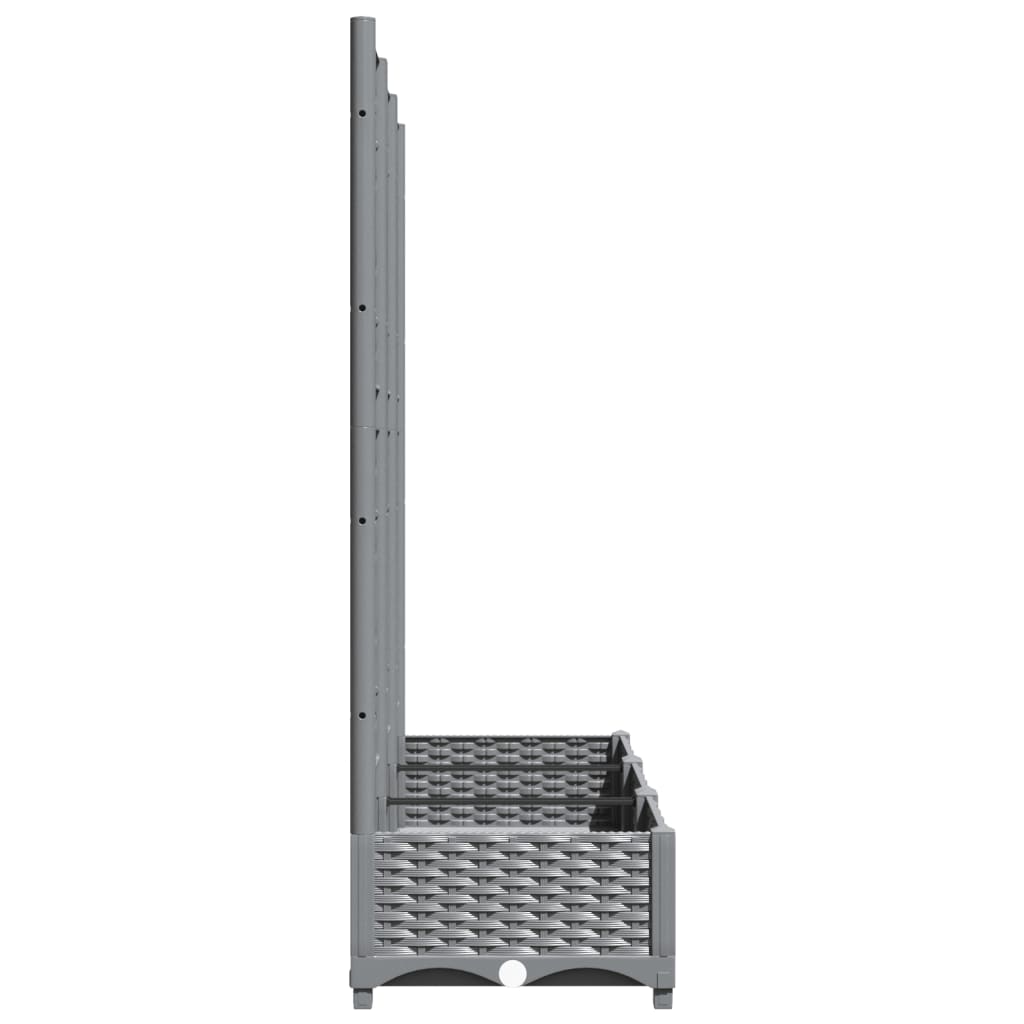 Vrtna sadilica s rešetkom svjetlosiva 120 x 40 x 121,5 cm PP