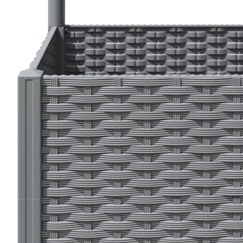 Vrtna sadilica s rešetkom svjetlosiva 120 x 40 x 136 cm PP