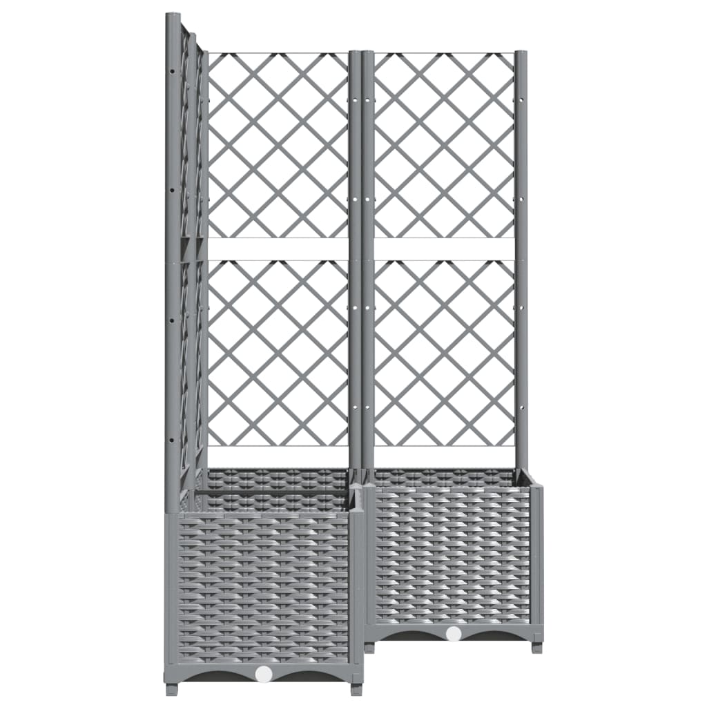 Vrtna sadilica s rešetkom svjetlosiva 80x80x136 cm PP