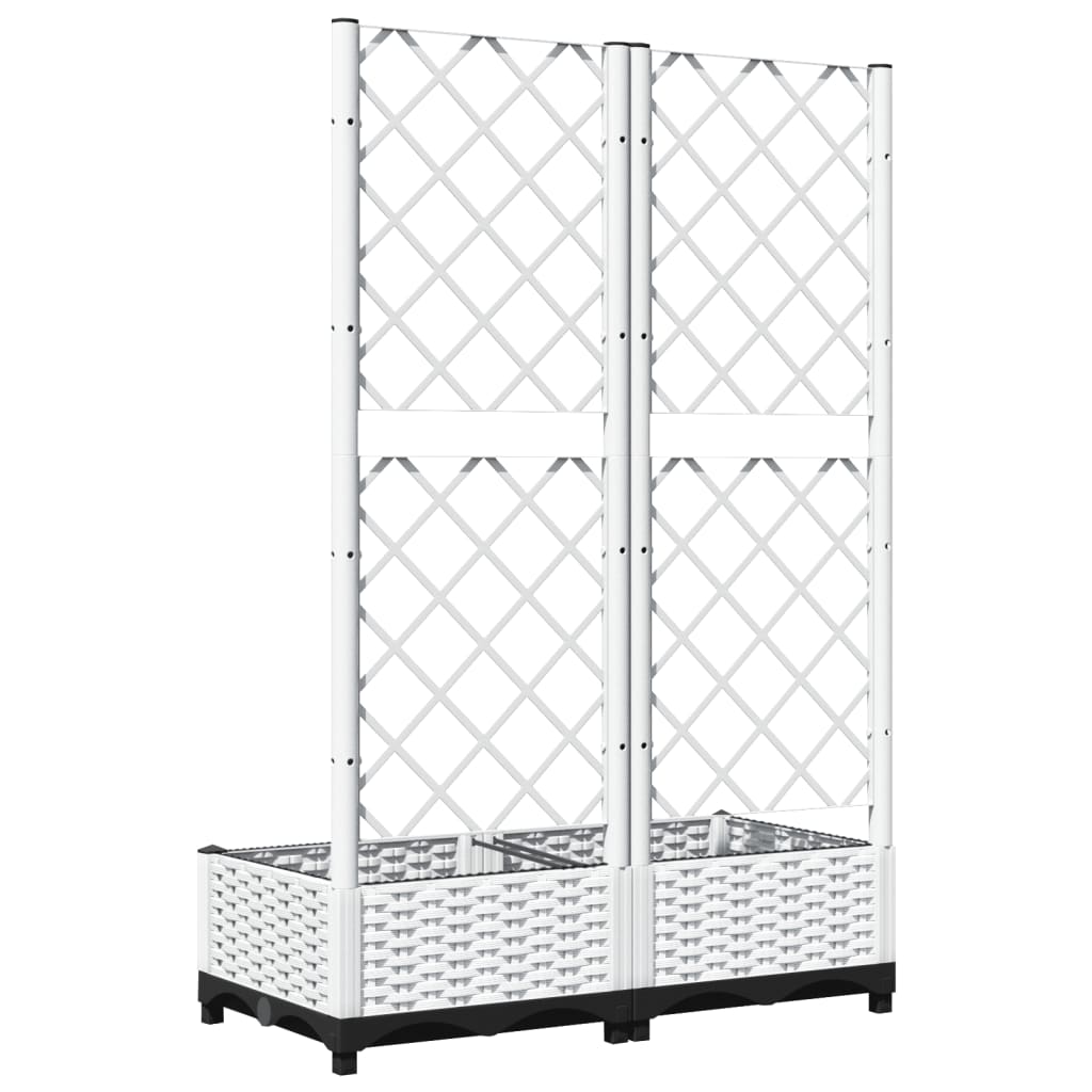 Vrtna sadilica s rešetkom bijela 80 x 40 x 121,5 cm PP