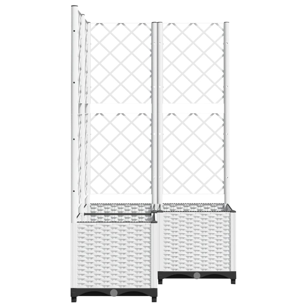 Vrtna sadilica s rešetkom bijela 80 x 80 x 136 cm PP