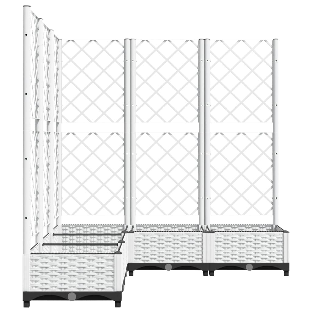 Vrtna sadilica s rešetkom bijela 120 x 120 x 121,5 cm PP