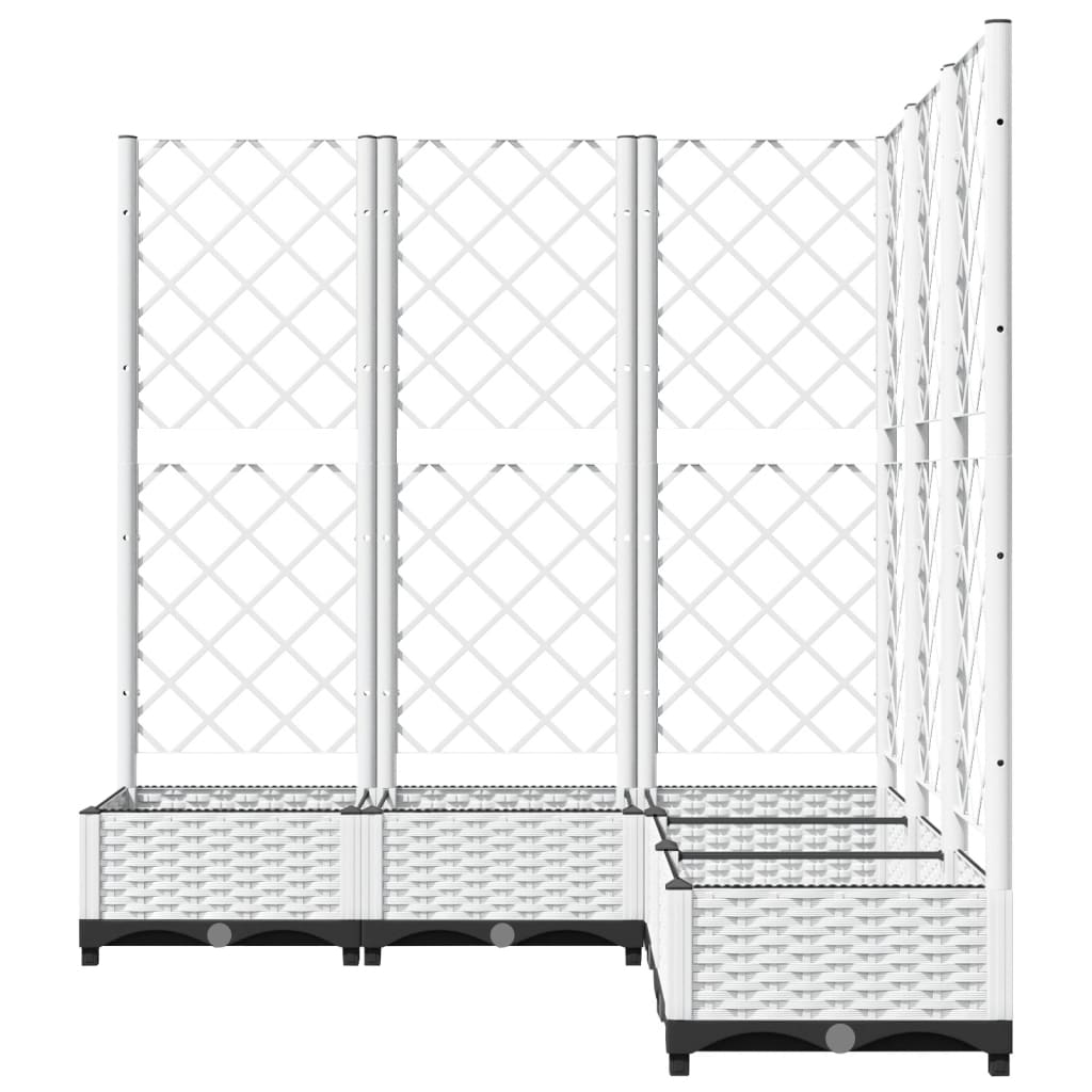 Vrtna sadilica s rešetkom bijela 120 x 120 x 121,5 cm PP