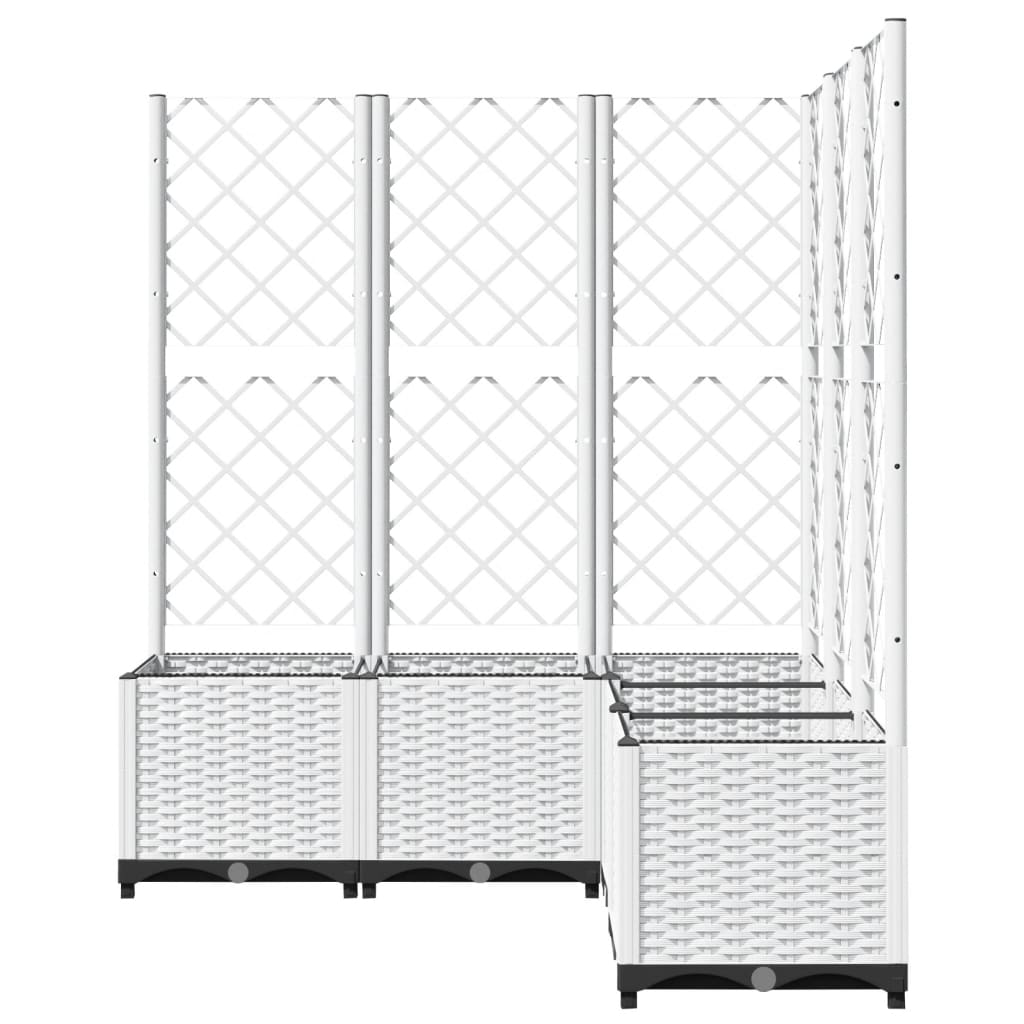 Vrtna sadilica s rešetkom bijela 120 x 120 x 136 cm PP