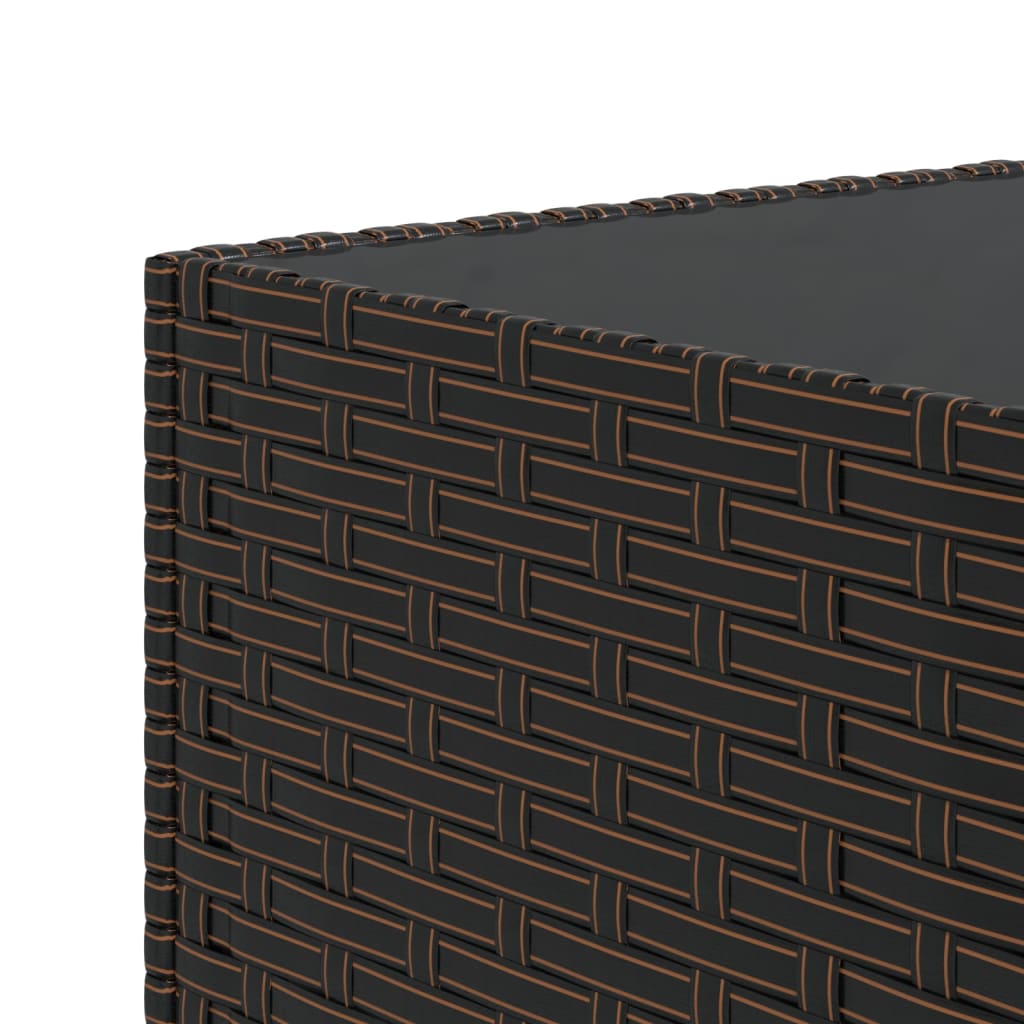 Četvrtasti vrtni stolić za kavu smeđi 50 x 50 x 30 cm poliratan