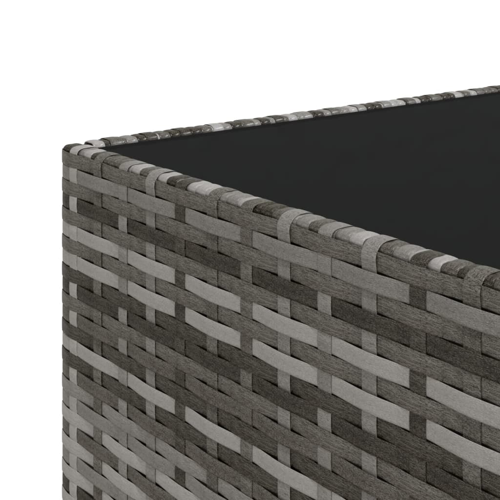 Četvrtasti vrtni stolić za kavu sivi 50 x 50 x 30 cm poliratan