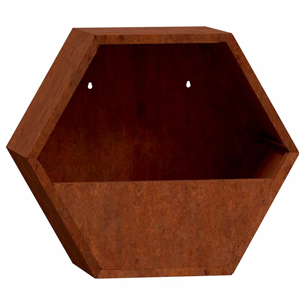 Zidne sadilice 2 kom boja hrđe od čelika COR-TEN 30x10x25 cm