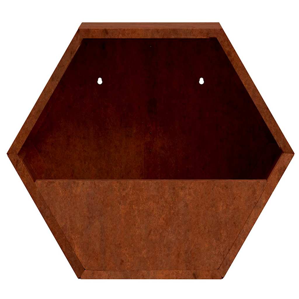 Zidne sadilice 2 kom boja hrđe od čelika COR-TEN 30x10x25 cm