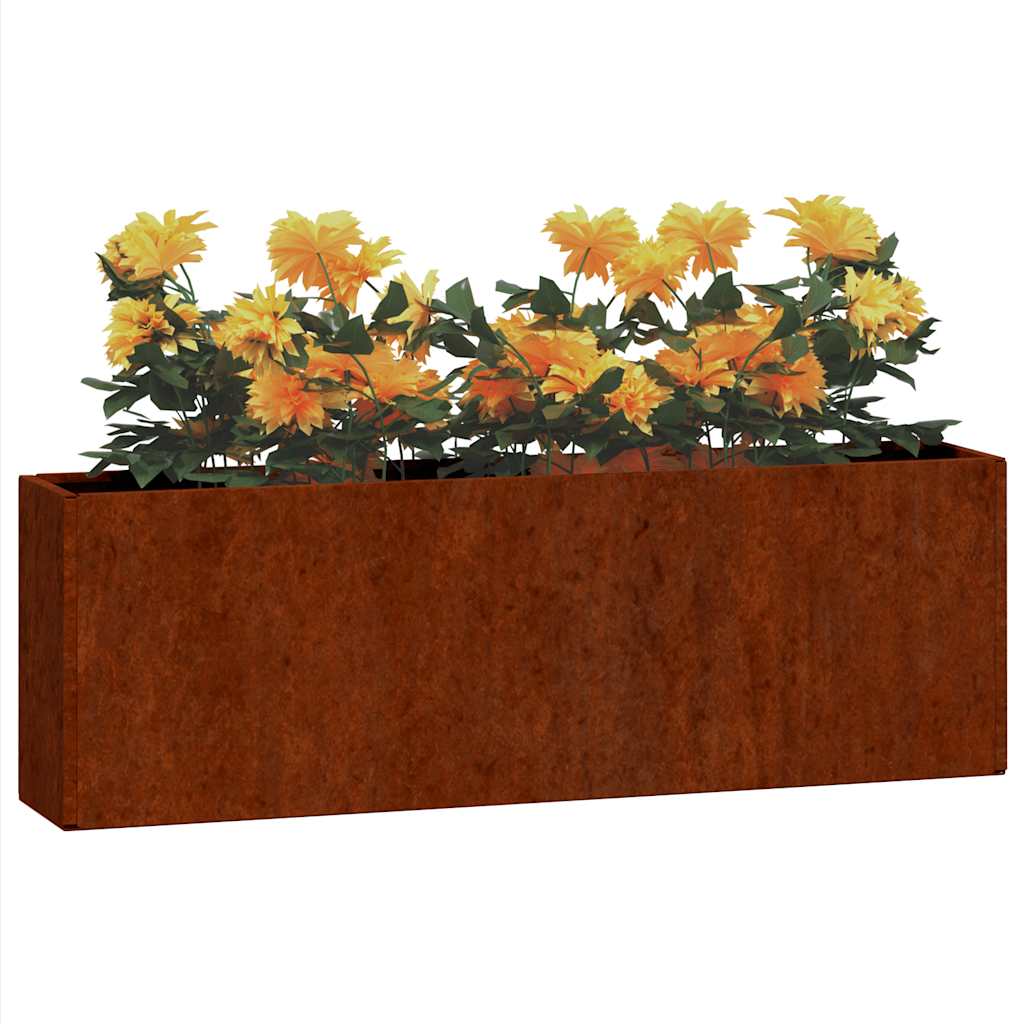 Zidne sadilice 2 kom boja hrđe od čelika COR-TEN 53x10x17 cm