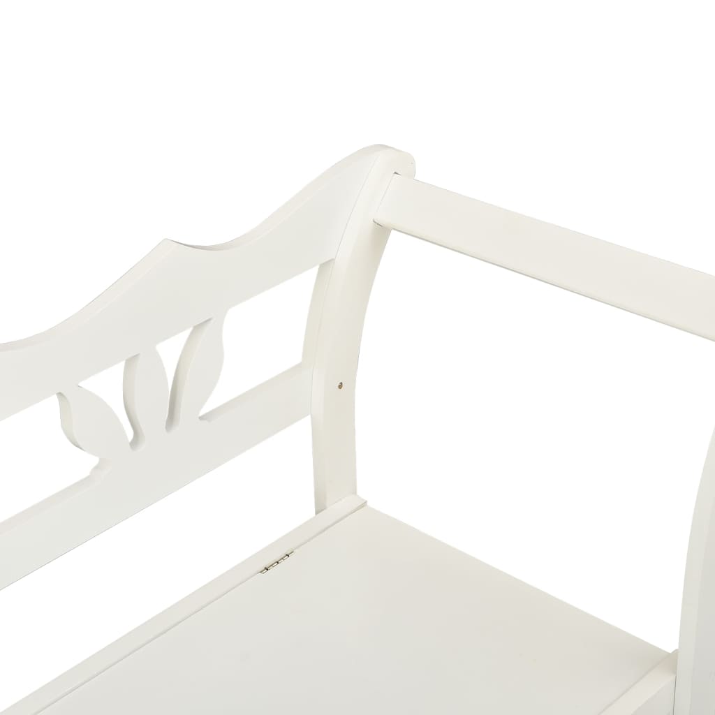 Klupa bijela 107 x 45 x 75,5 cm od masivne jelovine