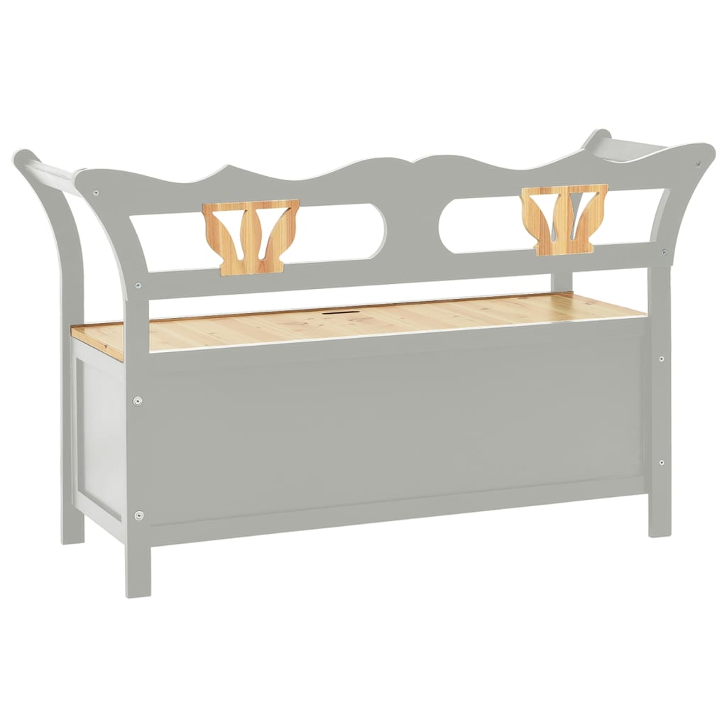 Klupa siva 107 x 45 x 75,5 cm od masivne jelovine