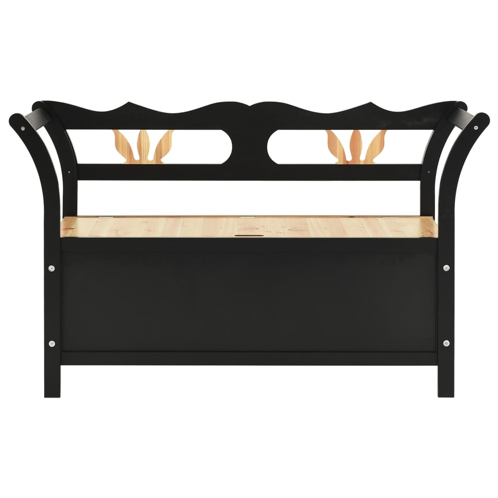 Klupa crna 107 x 45 x 75,5 cm od masivne jelovine