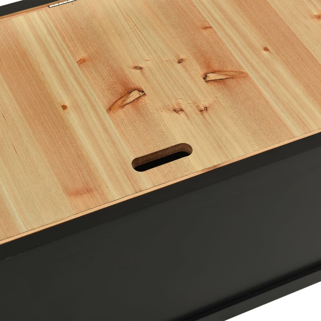 Klupa crna 107 x 45 x 75,5 cm od masivne jelovine