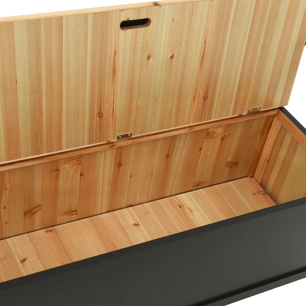 Klupa crna 107 x 45 x 75,5 cm od masivne jelovine