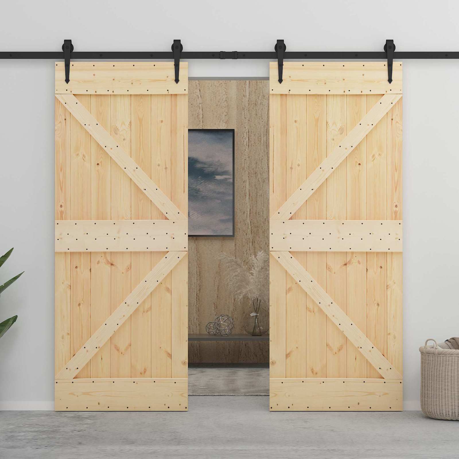 Vrata NARVIK Prirodna 100 x 210 cm Čvrsta borovina