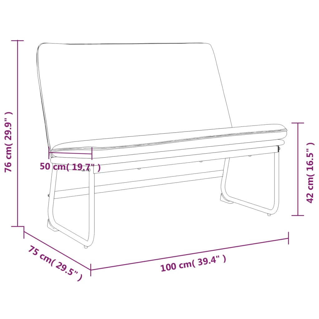 Klupa tamnosiva 100 x 75 x 76 cm od tkanine