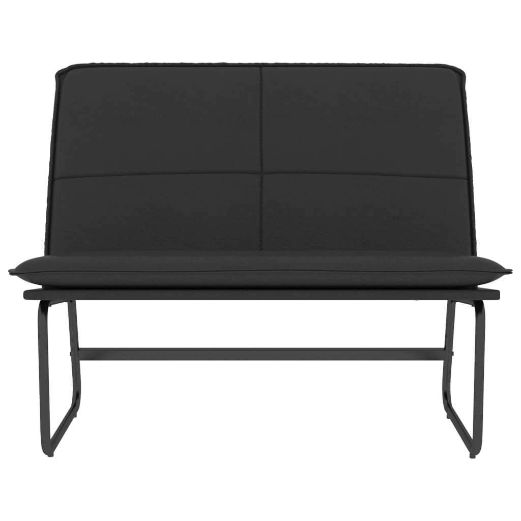 Klupa crna 100 x 75 x 76 cm od umjetne kože