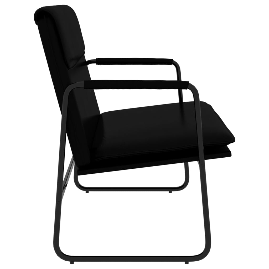 Klupa crna 100 x 64 x 80 cm od umjetne kože