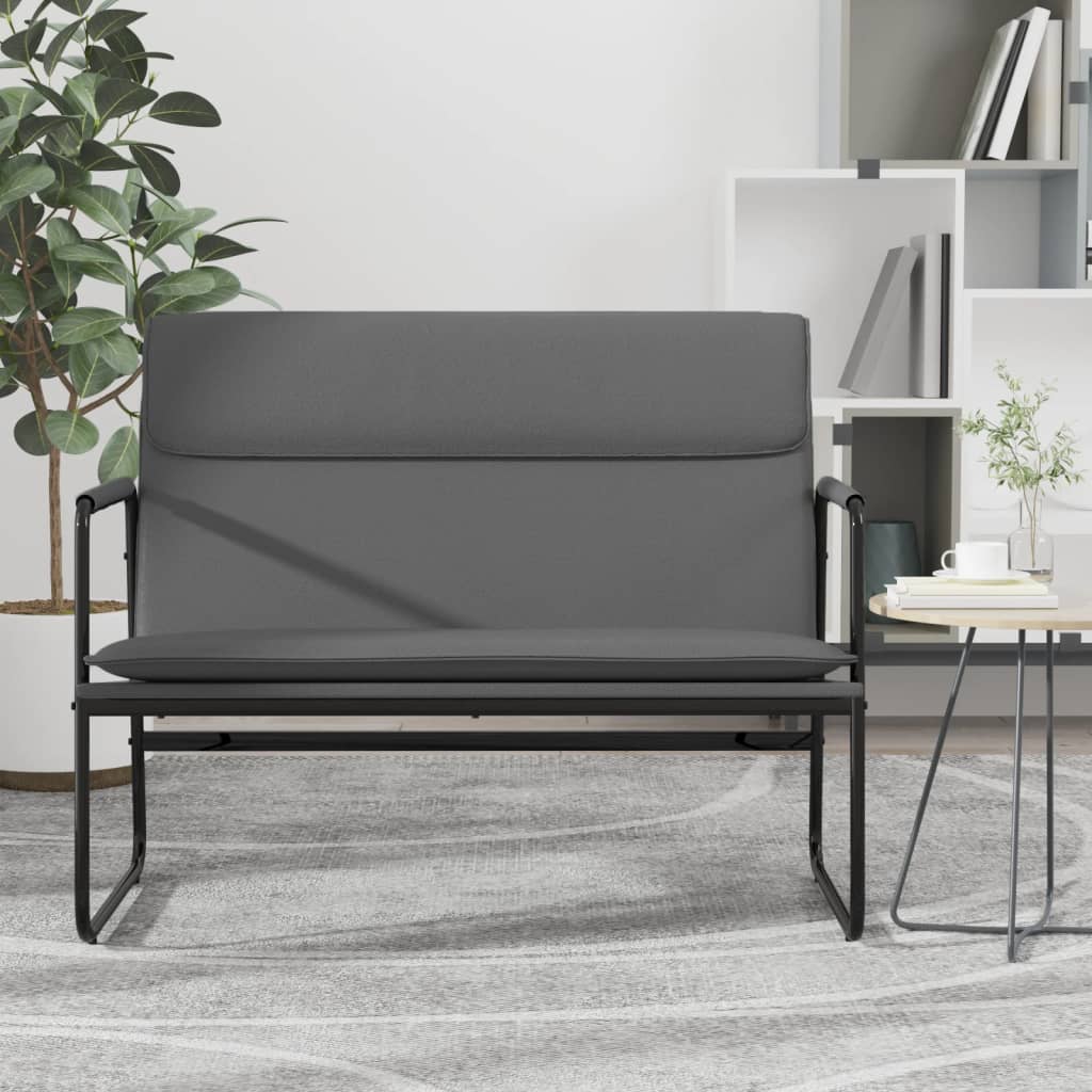 Klupa siva 100 x 64 x 80 cm od umjetne kože