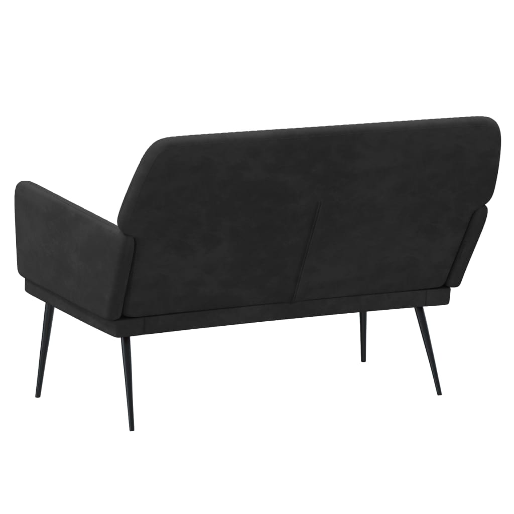 Klupa crna 108 x 35 x 41 cm baršunasta