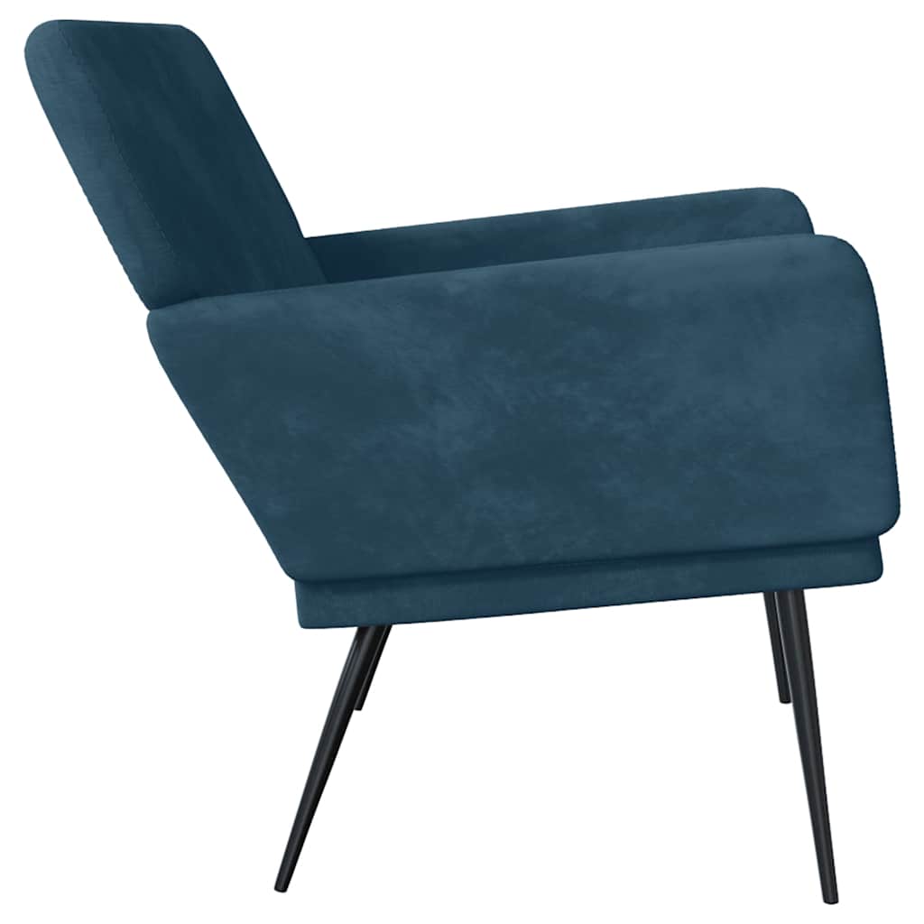 Klupa plava 108 x 79 x 79 cm baršunasta
