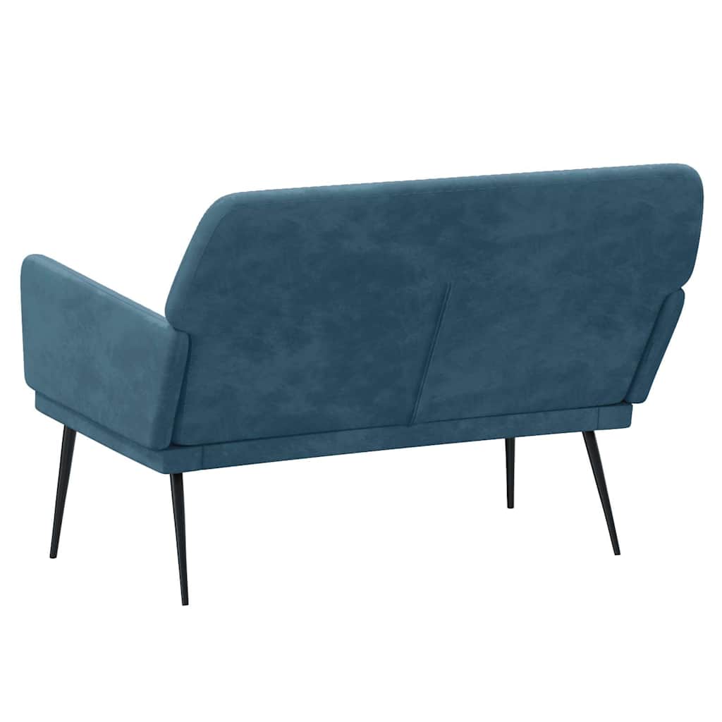 Klupa plava 108 x 79 x 79 cm baršunasta