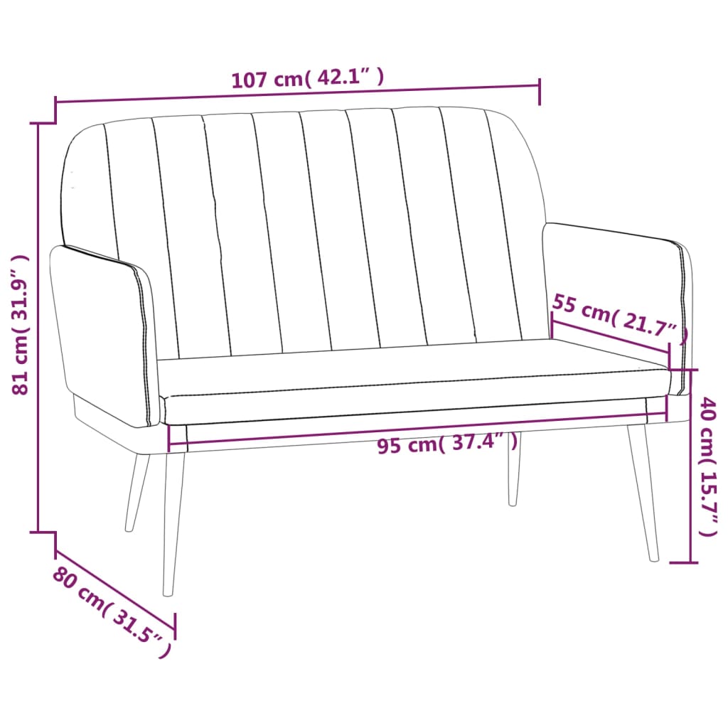 Klupa crna 107 x 80 x 81 cm od umjetne kože
