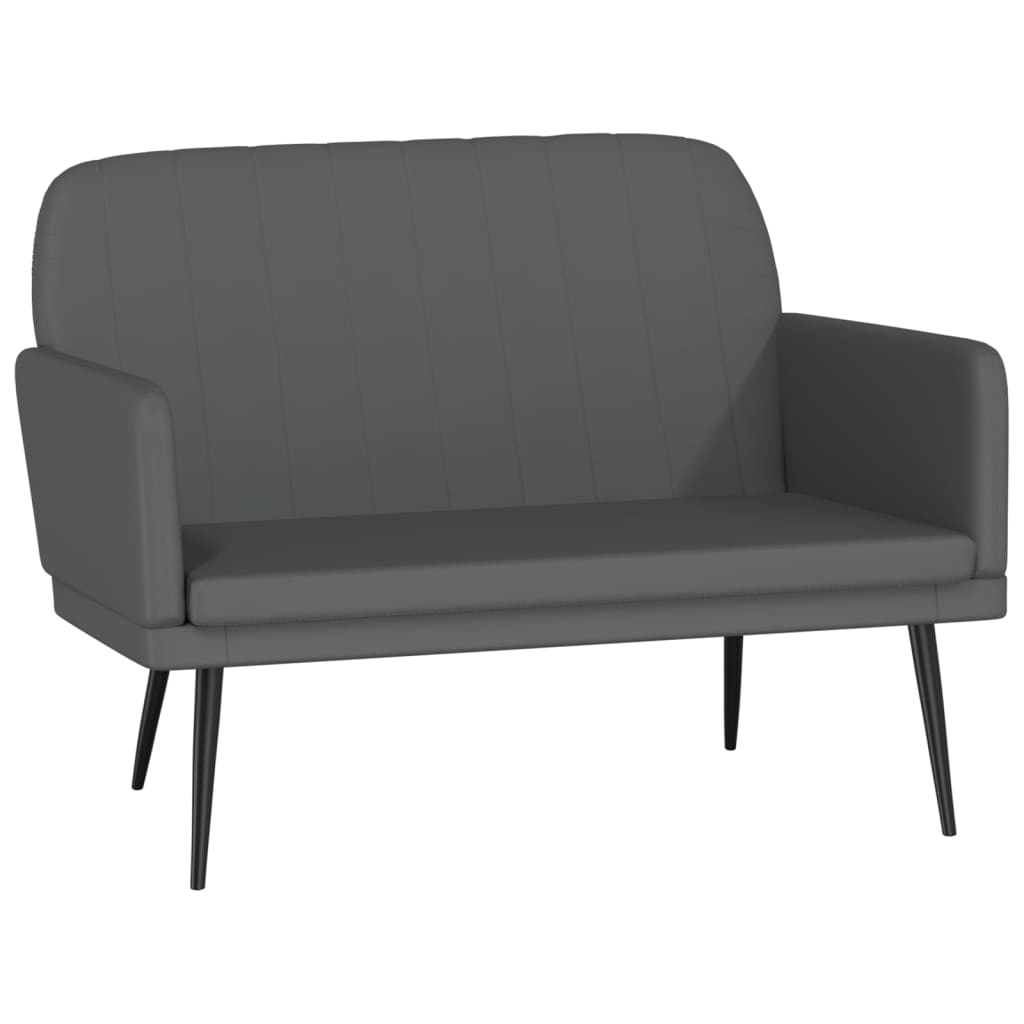 Klupa sivi 107 x 80 x 81 cm od umjetne kože