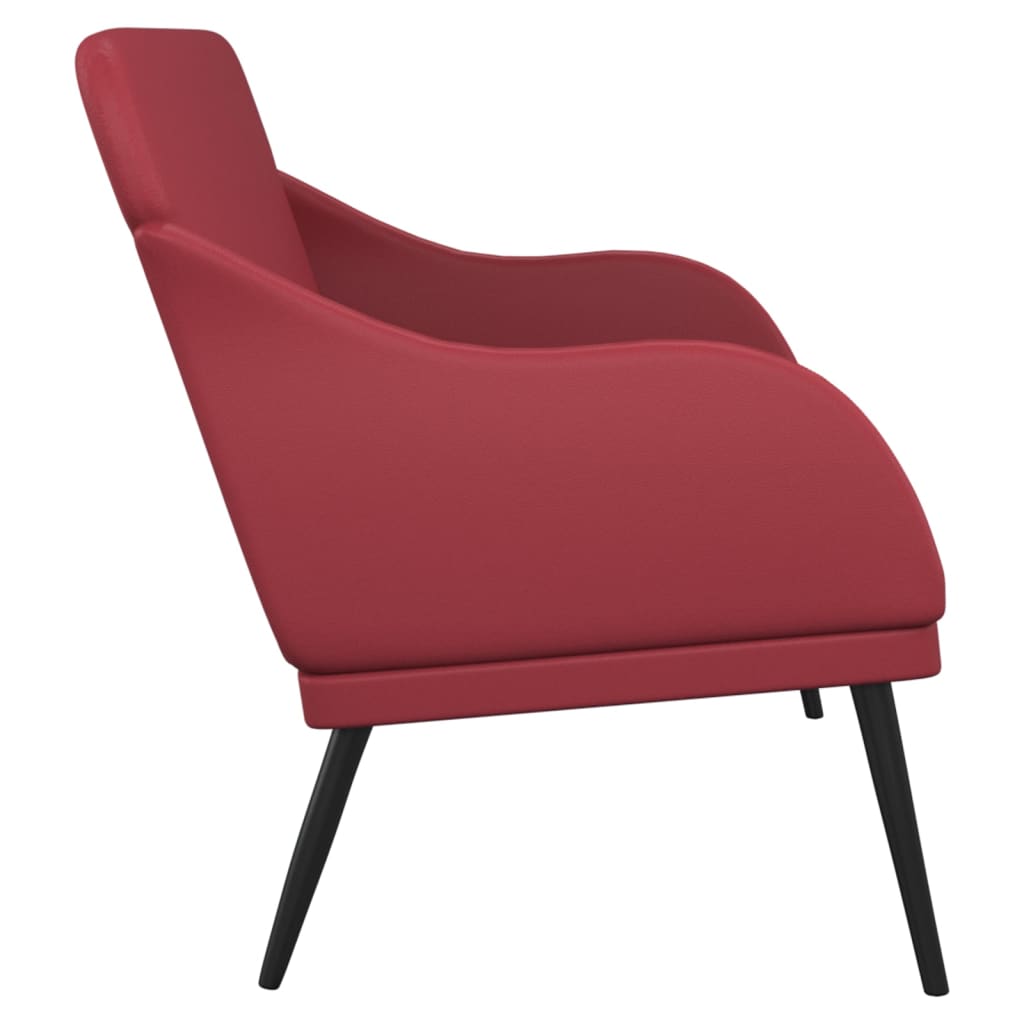 Klupa crvena boja vina 110x76x80 cm od umjetne kože